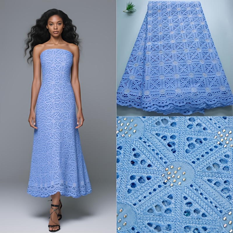 4.57 meter African Lace Fabric * * Elegant Embroidered Lace Fabric with *  for Sewing Wedding/Daily/Party/Evening Dresses