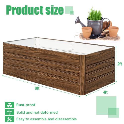 raised garden bed outdoor large metal planter box for planting vegetables flowers