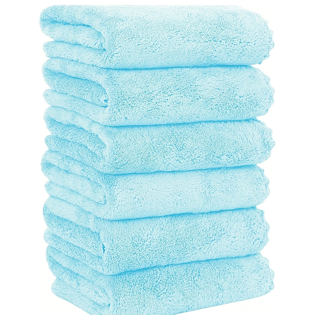 TEMU Super Towel 6 Strip Set, High-quality Microfiber Towel, Strong Water Absorption, Quick-drying Coral Velvet Hand Towel, Hand Towel, Suitable For