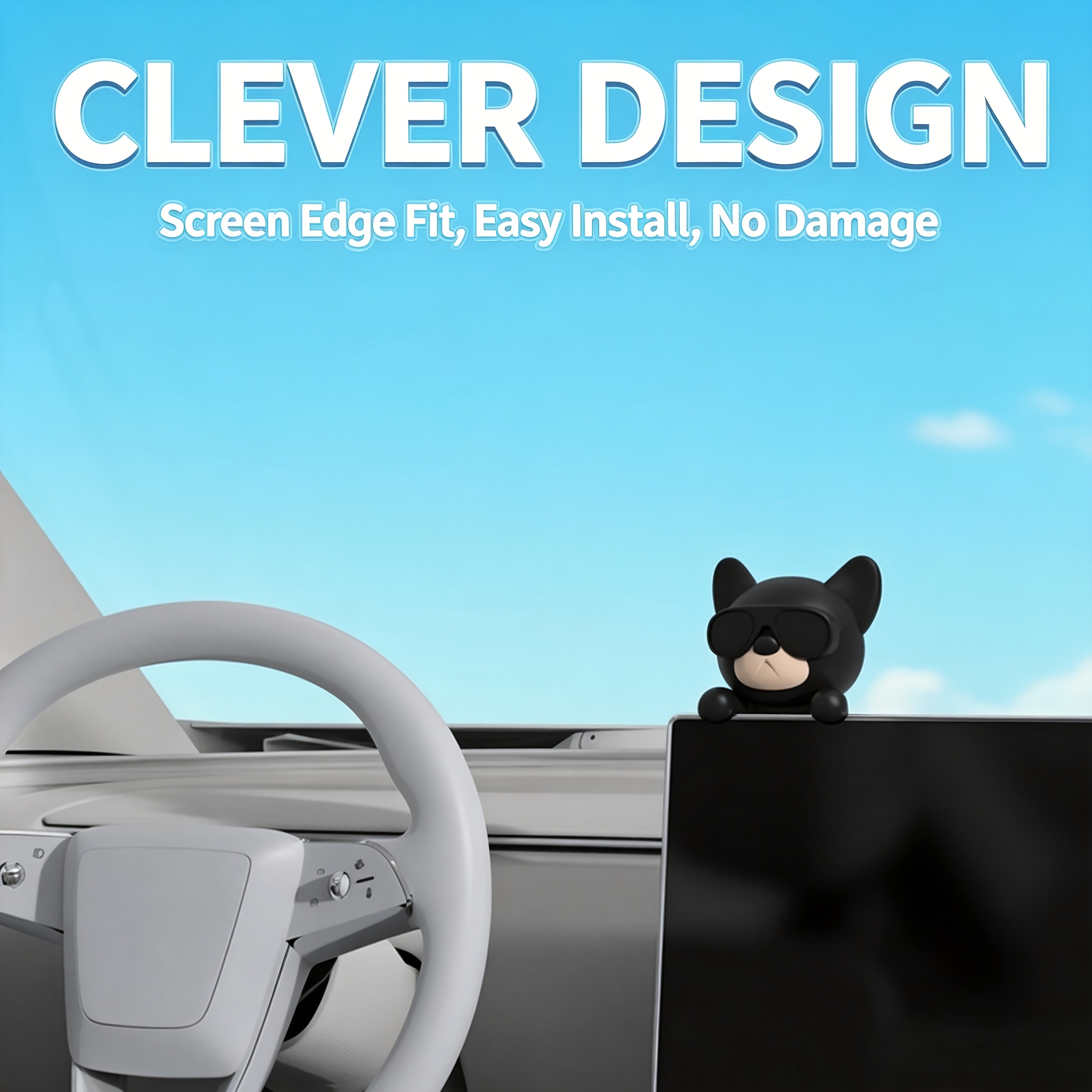 TEMU New Car Interior Cartoon Car Ornament, Suitable For Model Y, Model 3, Suitable For Car Screen And Computer Screen, Fun To Your Car Interior