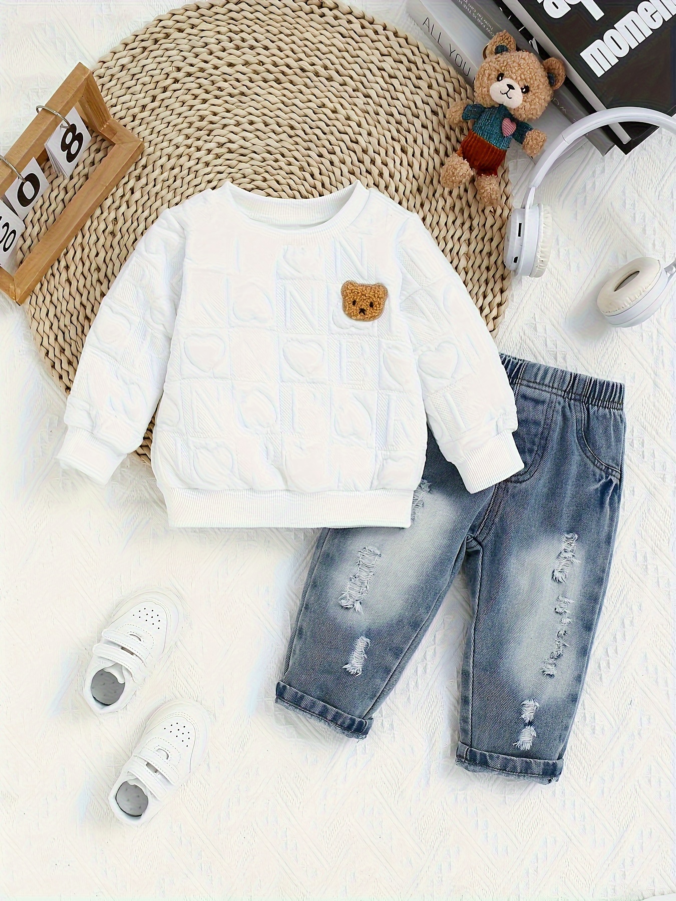 Conjunto oso Algodon Rayado