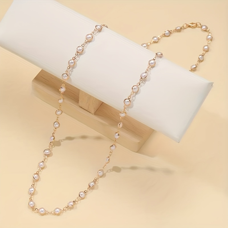 Ladies' Luxury Imitation Pearl Y-Shaped Long Necklace