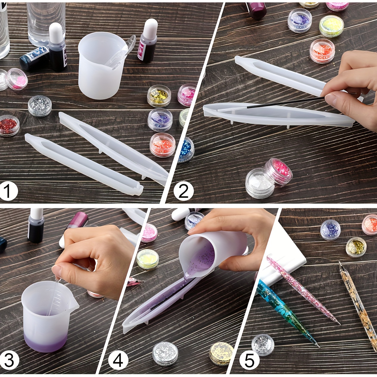 Résine Moules De Stylo En Silicone 10 Styles Avec Recharge,Stylos à