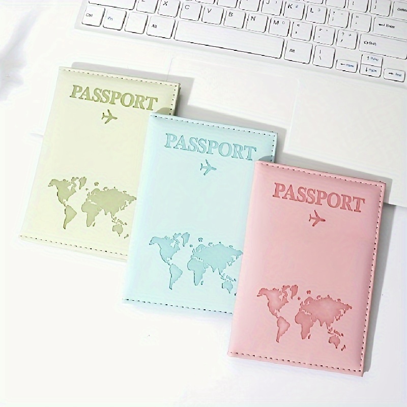 Regular & Letter Printed Airplane Pattern Passport Holder 3pcs/set