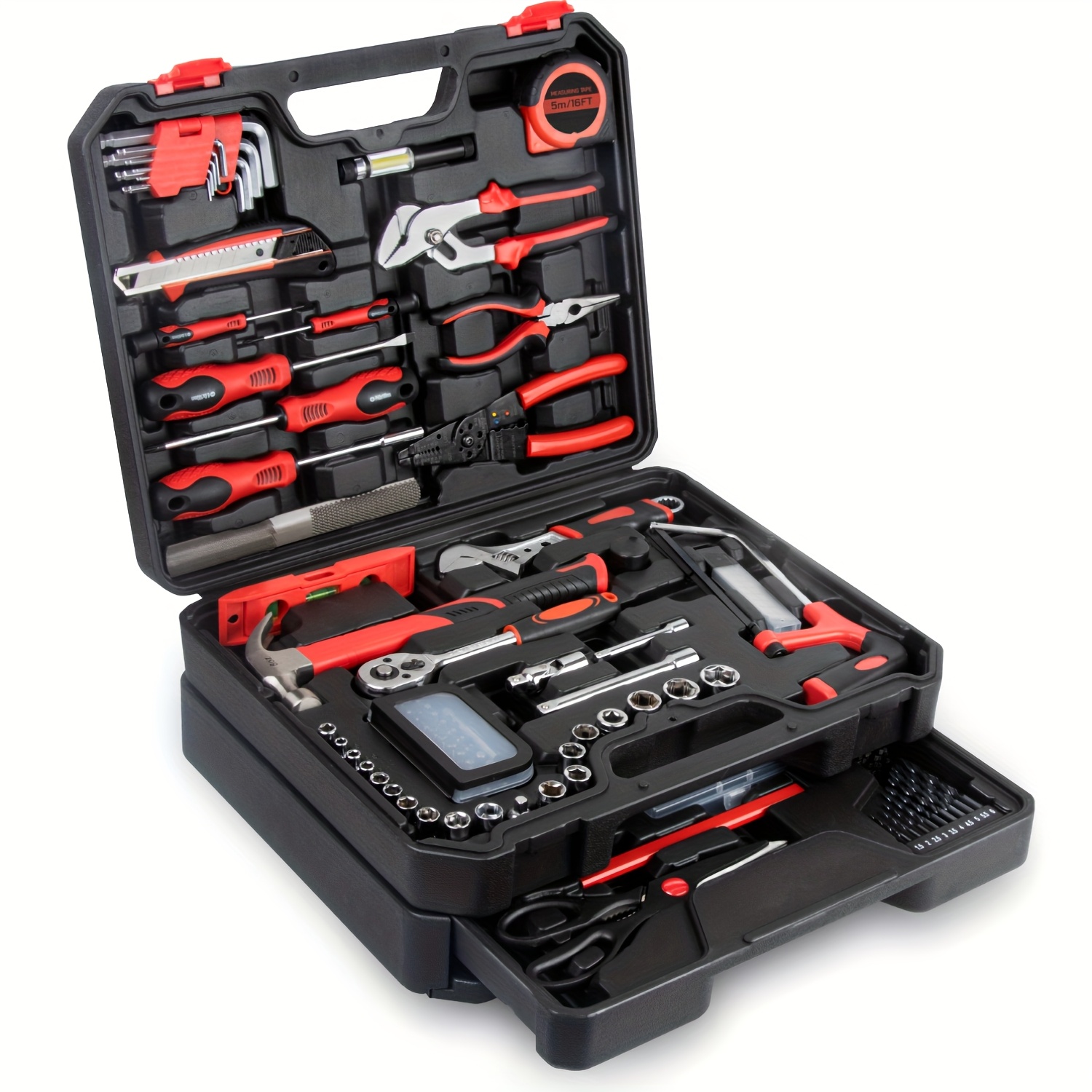tool kit set box 427 basic essential hand tool set for home bicycle car repair with   storage