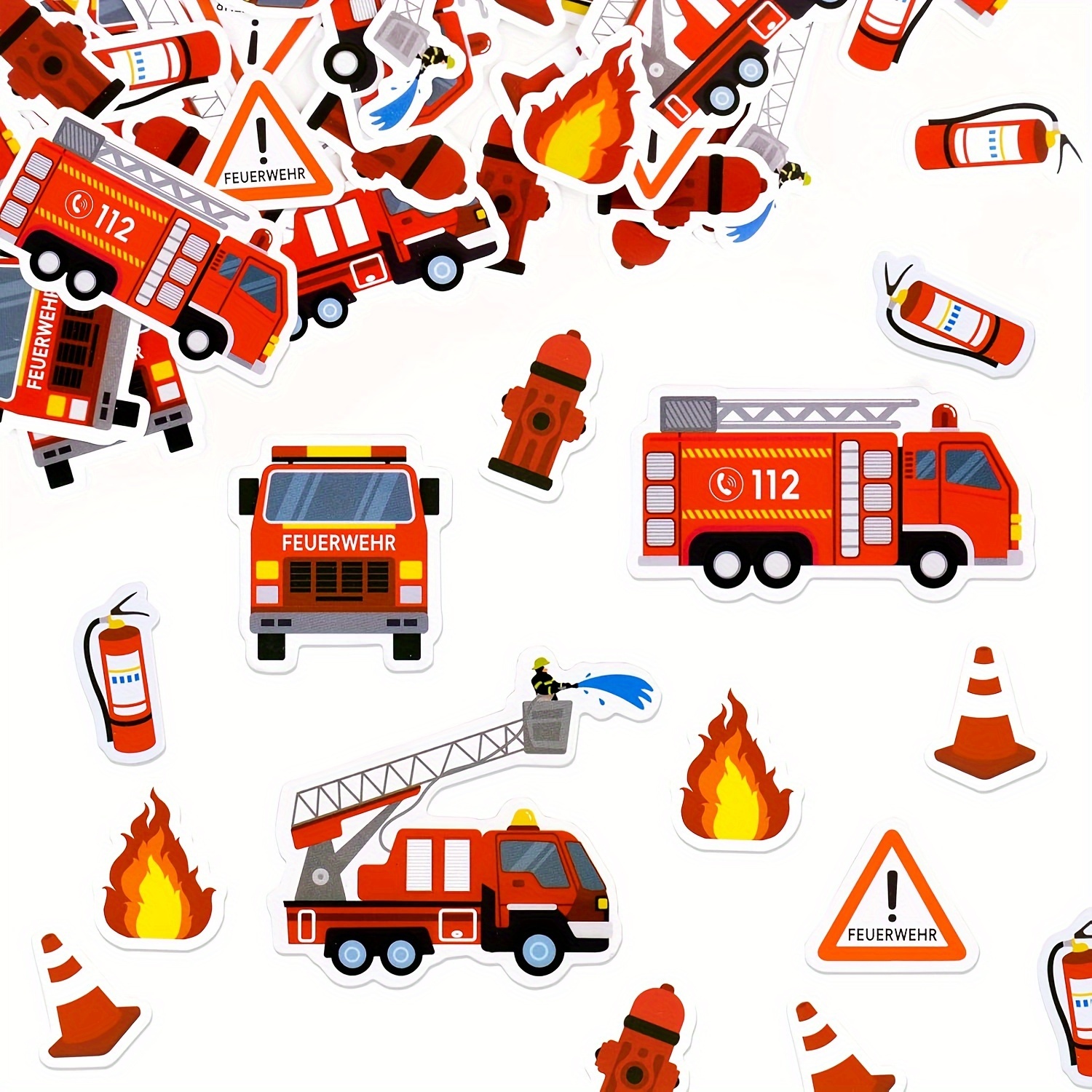 100pcs Of Firefighter-themed Party Confetti, Double-sided Design, Birthday Party Decorations, Sprinkle Confetti, Tabletop Decor