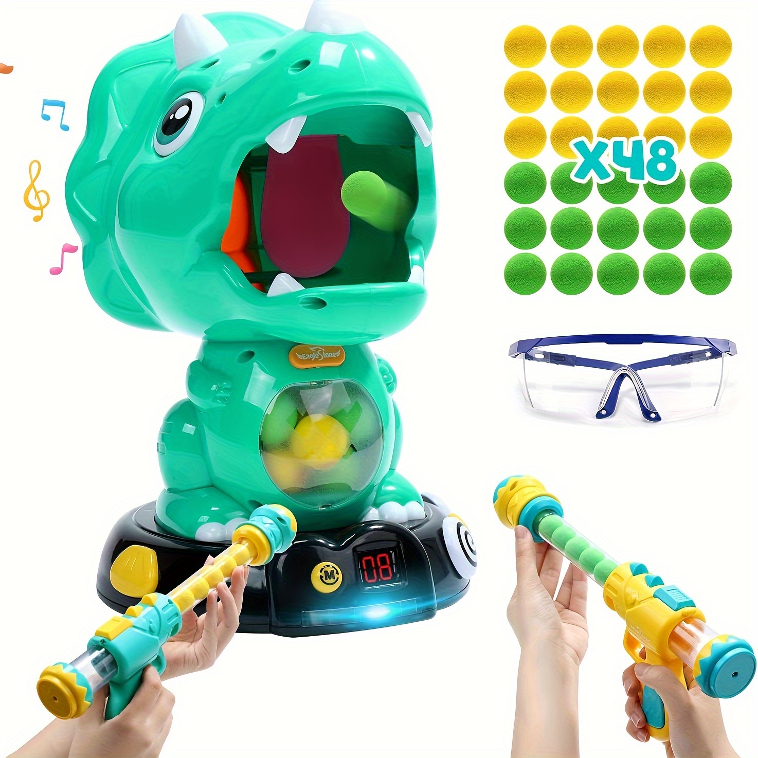 

Eaglestone Moveable Dinosaur Shooting Toys For Kids, Triceratops Dino Shooting Games With 2 Gun, 48 Balls, Lcd Score Record, For Boys And Girls, Party Favor For Indoor And Outdoor