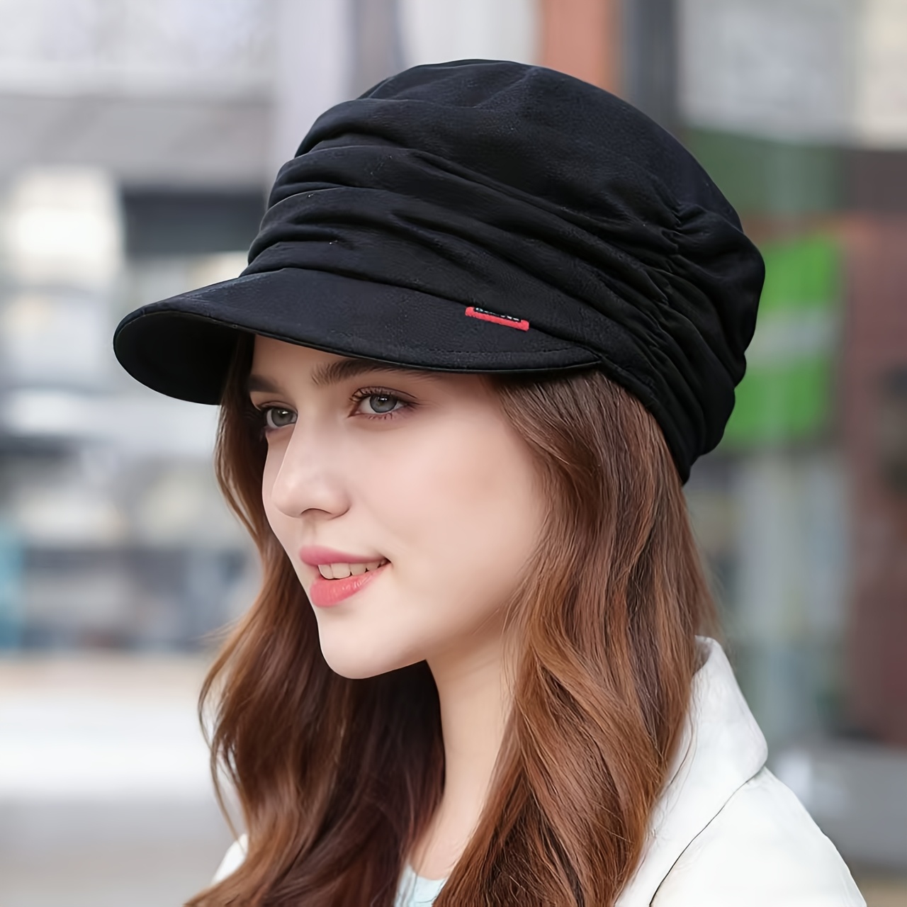 TEMU Nouveau chapeau décontracté printemps automne hiver, chapeau de maman polyvalent, casquette à bord souple rétro tendance, chapeau en tissu rond
