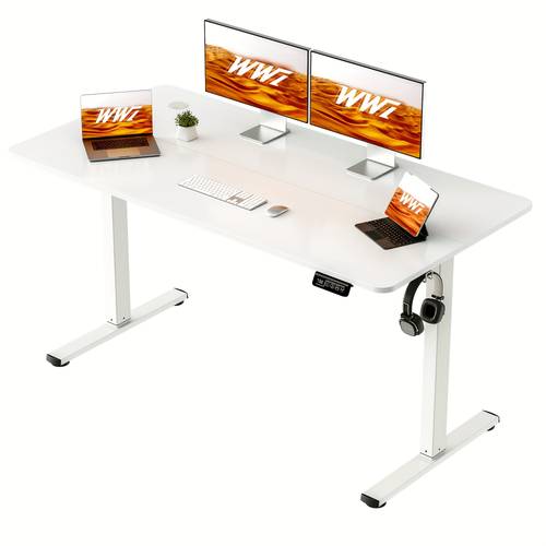 electric height adjustable standing desk adjustable computer desk with memory remote control lifting function electric height adjustable standing desk with headphone hook and golden bracket