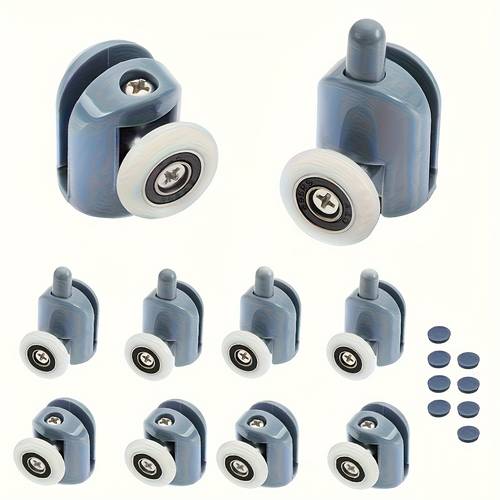 8pcs heavy duty silent shower door rollers replacement casters no tools needed easy diy installation suitable for framed and frameless glass shower bathroom accessories durable plastic material