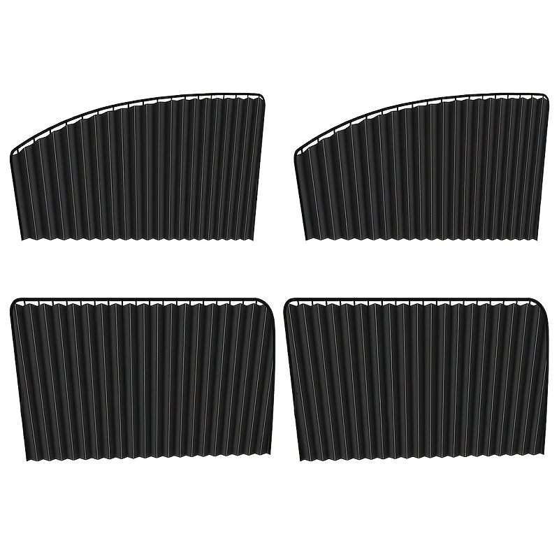 TEMU Side Window Sun Shades, Car Curtains, 4pcs Set | Car Blackout Curtains, Uv Protection, Heat Insulation, Suitable For Camping, Sleeping, Travel,