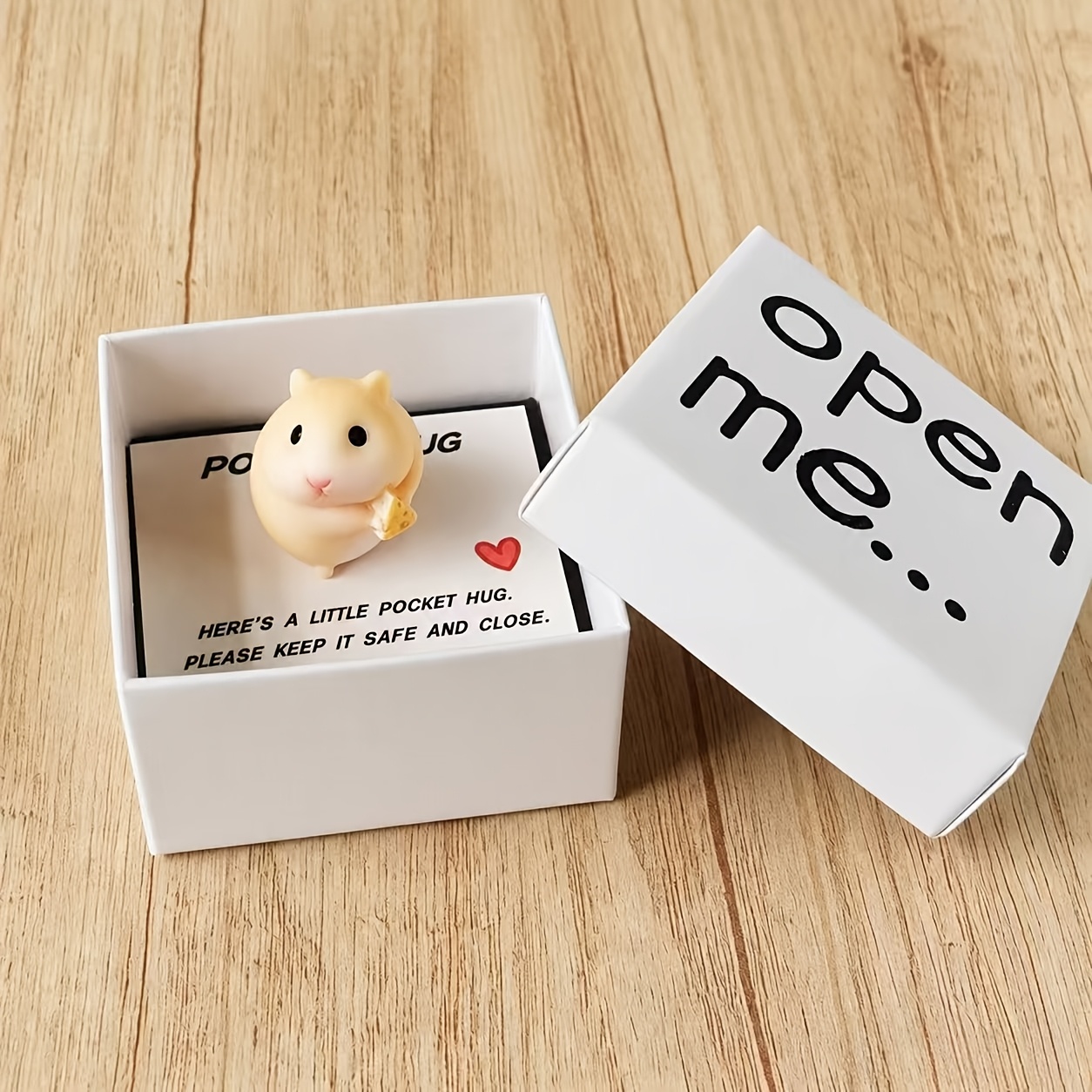 TEMU 【魅惑的なハムスター ボックス ギフト】開けるとズ！ハート温まるギフトパッケース - ミニグリーティングカード、ハムスター デコレーション付き。ハムスター ギフト、ボックス ギフト。彼氏へのギフト、彼女へのギフトに最適。デー、カップル記念日、誕生日にも...