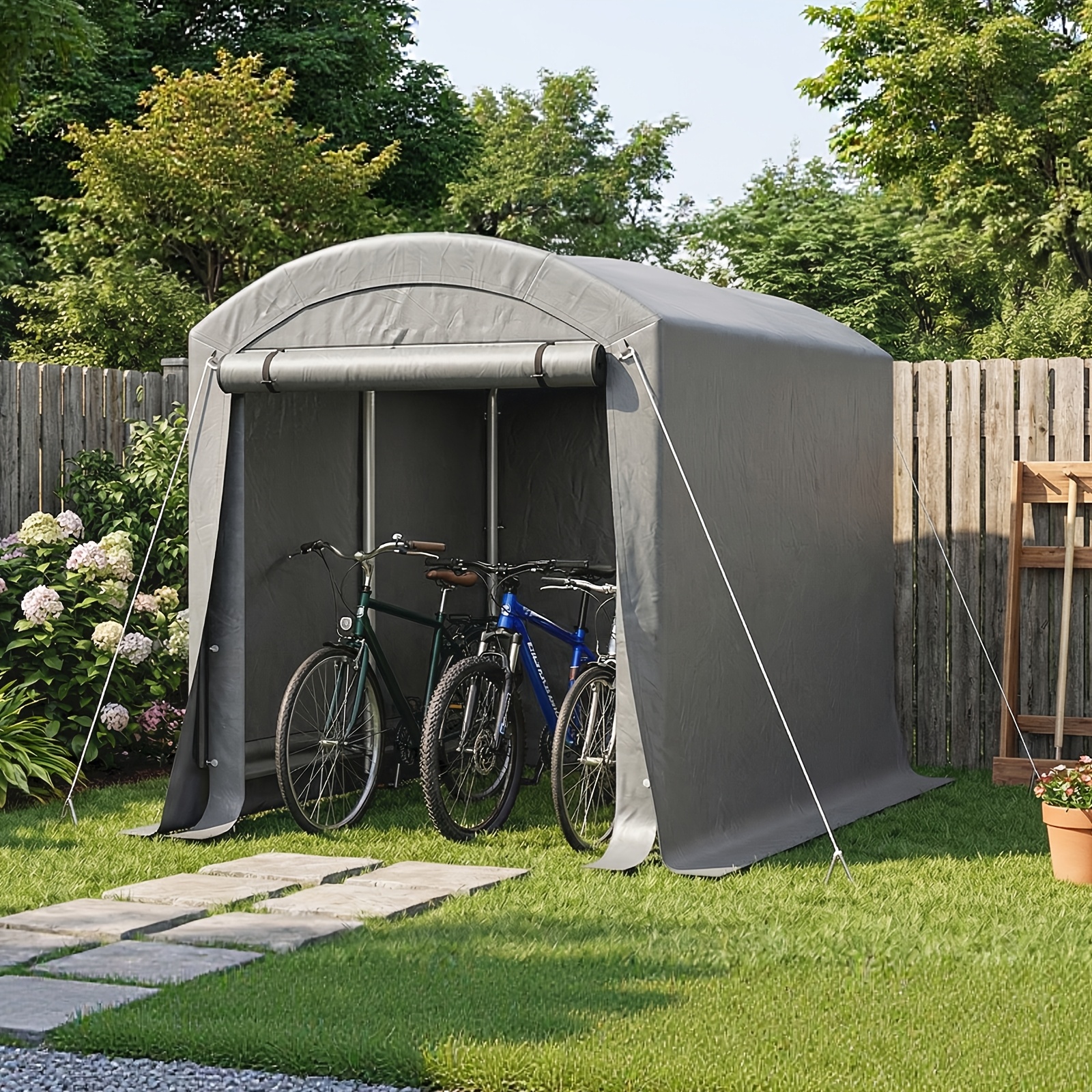 Image of Outdoor Bicycle And Tool Storage Tent, Outdoor Motorcycle Garage, Dustproof And Uv-resistant, Dimensions 182×120×165cm, Suitable For Garden And Courtyard Use, Secure Outdoor Storage Space