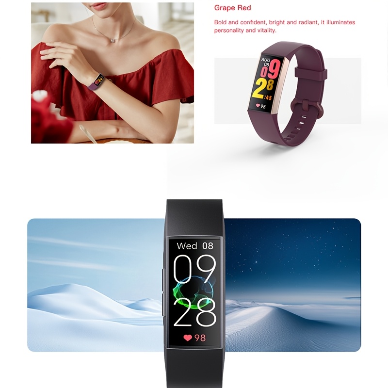 2026 Nieuwe Ultradunne Modieuze Fitnesstracker Slimme Armband voor Mannen, Ultradun Lichaam, Slaapmonitoring, Menstruatiereminder, Oproepreminder, Stappenteller, voor Mannen en Vrouwen, Compatibel met iPhone en Android, Perfect Cadeau