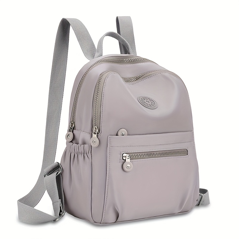 Image of Women's Shoulder Bag, Simple Solid Color Nylon Fabric Versatile Fashionable Adjustable Strap Zipper Closure Multi-compartment Practical Storage Handbag For Work, Commuting, Leisure, And Travel