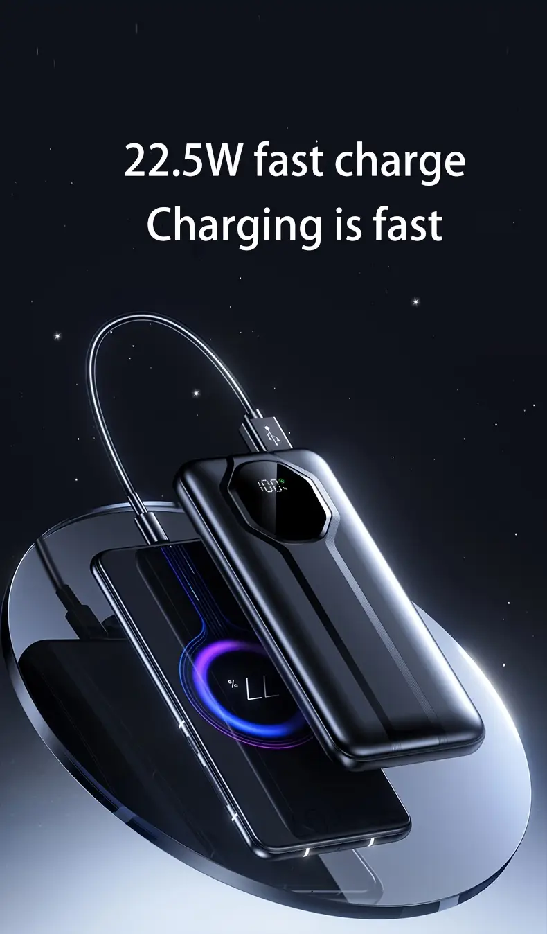 20000mah мобільний джерело живлення, 22.5w/pd20w супершвидке заряджання, з led дисплеєм батареї, подвійний вхід та , компактний портативний зарядний пристрій для iphone15pro/14max/13/12 пристроїв/ (usb, type-c), зовнішня аварійна резервна батарея: портативне джерело живлення для мобільного телефону детальніше 2