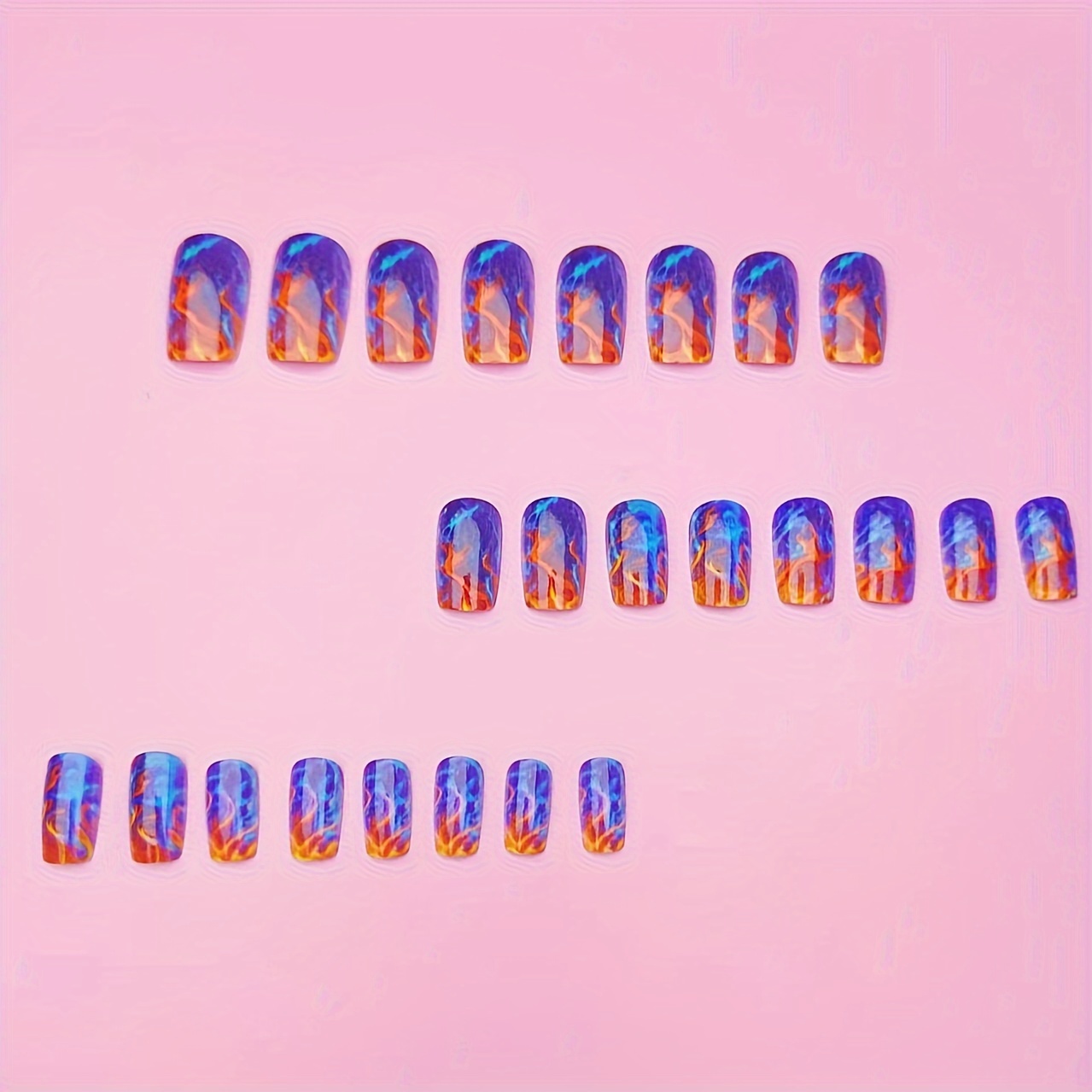 24  in the   design press on nails square shape removable   nail tips for women details 2