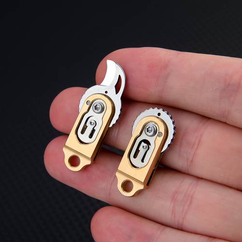 brass mini keychain pocket knife for opening packages