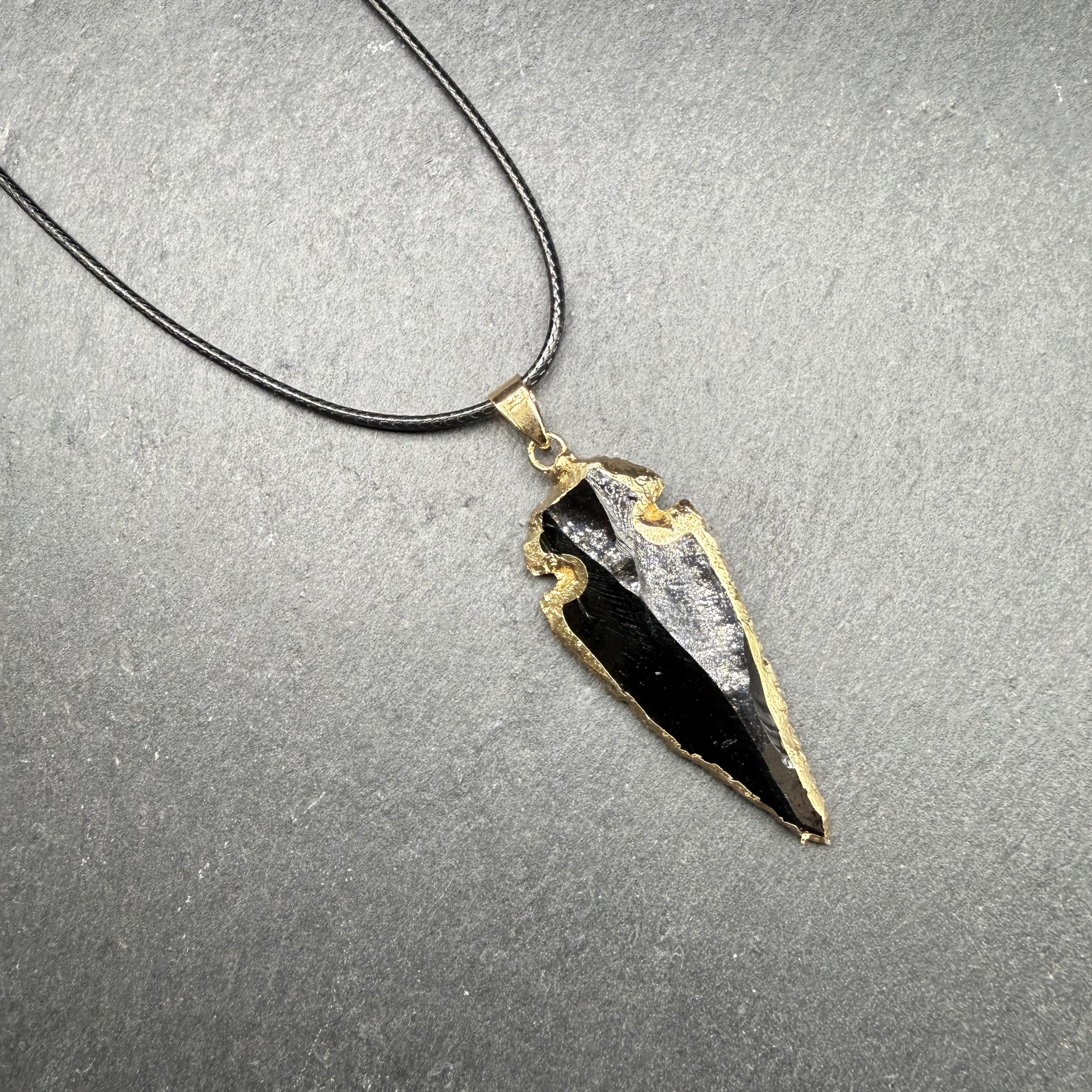 E-shop 1 Stück Obsidian Rohstein -Anhänger, Natürlicher Handgemachte Kette – für DIY Schmuck – Ideales Geschenk zum Muttertag/Musikfestival-Party