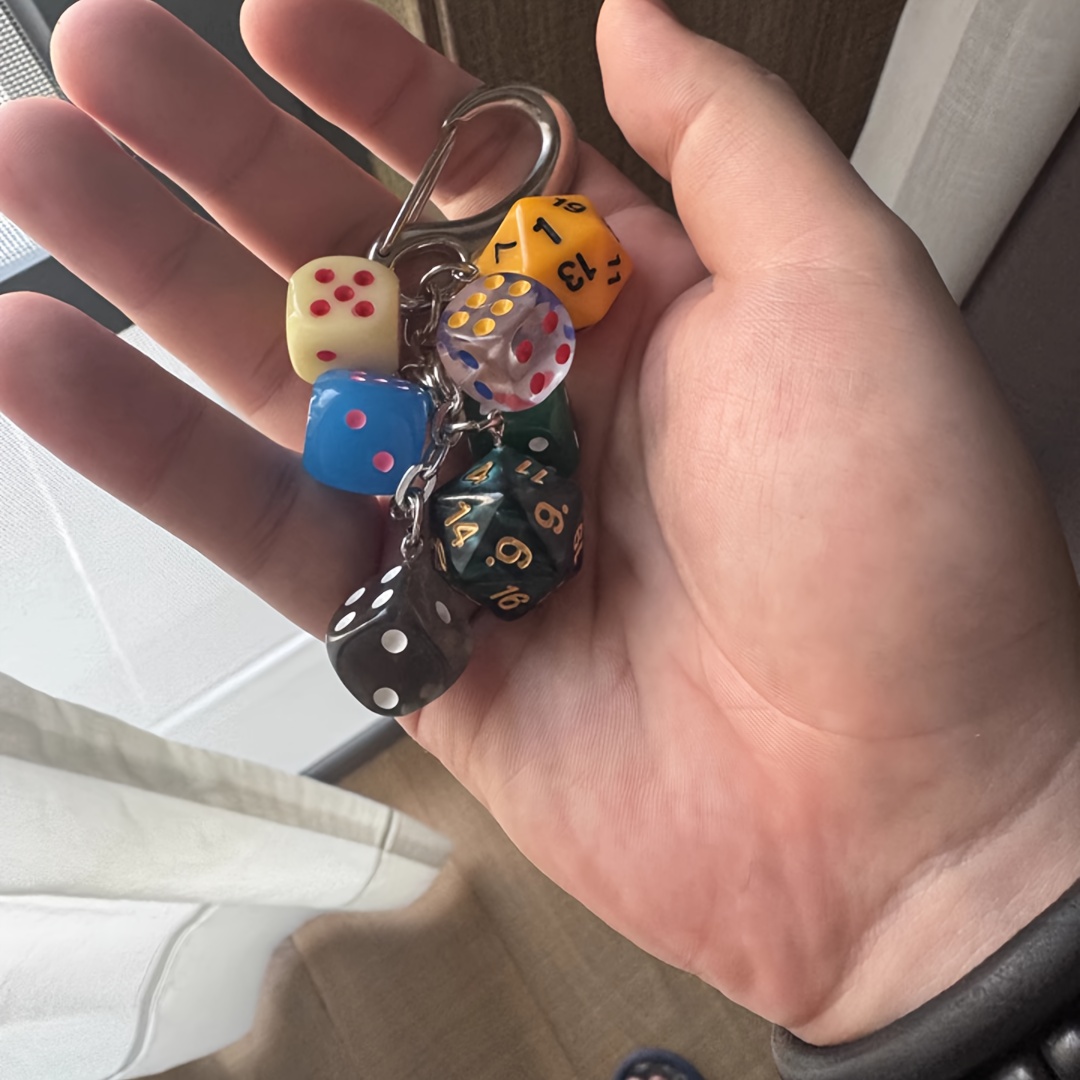 TEMU Retro Dice Design Keychain, Number And Letter Charms, Fanny Pack Pendant, Unique Texture Additions, Anti-lost Sealed - For Valentine's Day Gifts