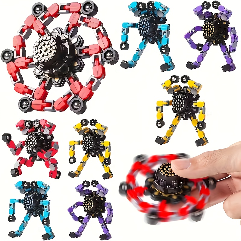 10 jouets rotatifs flexibles, jouets sensoriels intéressants, robots rotatifs avec chaînes déformables adaptés aux  , jouets amusants à   avec   adaptés aux enfants, prix de classe pour enfants, packs de fête/couleurs et styles aléatoires