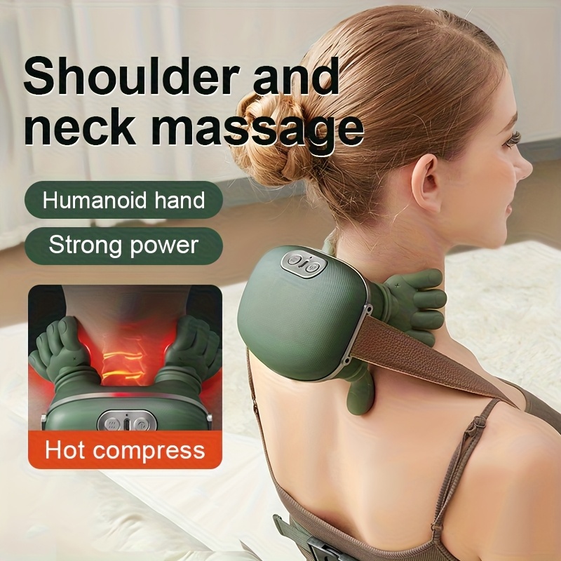 1pc usb massager with 6d hand simulation finger   portable neck shoulder back massager suitable for muscle usb charged massager device for seniors men women