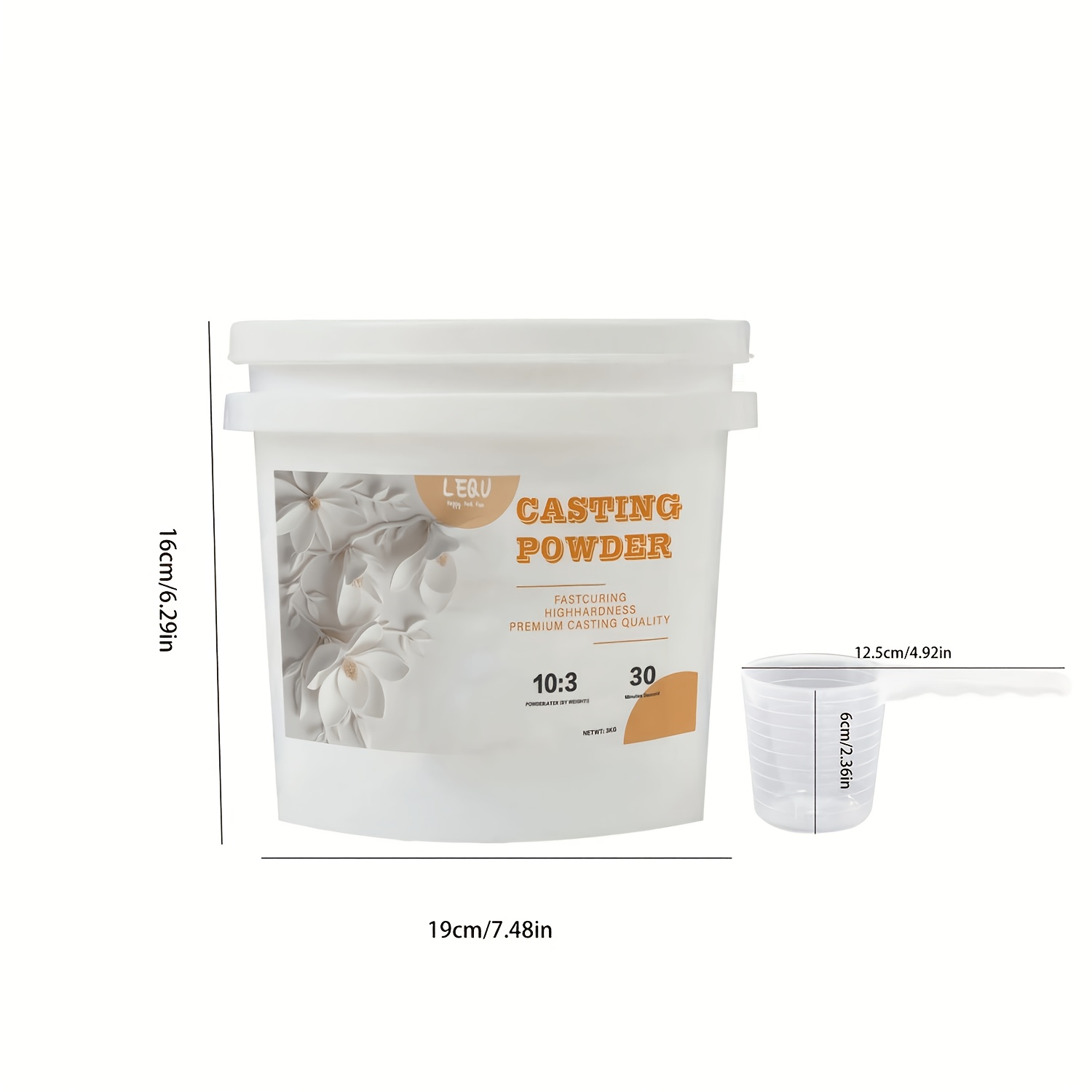 Image of 2000g/3000g Bucket Resin Casting Powder, Fast Curing Resin Casting Kit Suitable For Beginners, 20- Demoulding, Hydroactive Gypsum Molding Powder For Handmade Sculpture Diy Home Art