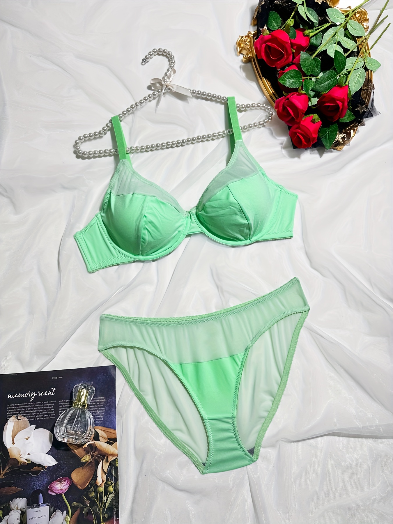 Plus Size Ultra Thin Lace Bra And Panty Set Back With Transparent Half Cup  Bra White Lingerie Y223T From Geymf, $30.57