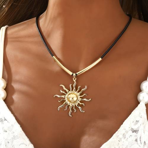a spring summer leather cord necklace