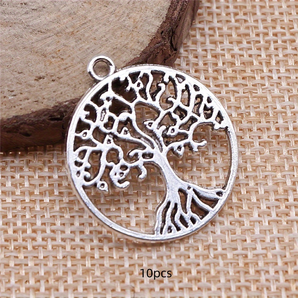 Image of 10pcs 25x25mm Antique Silvery Tree Of Pendant For Diy Making Bracelet Jewelry Accessories