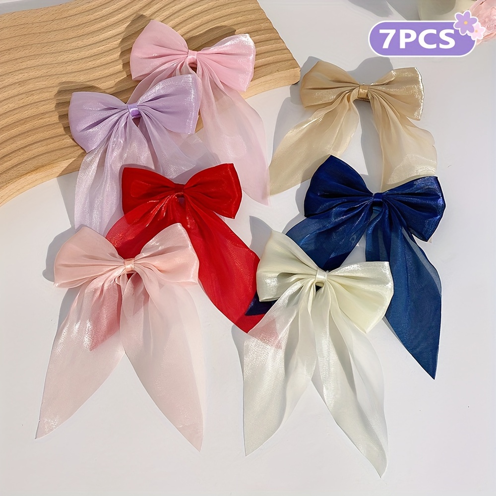 

7pcs Sweet Butterfly Bow Hair Clips Set For Girls - Gentle On Hair, Cute & Versatile, Perfect For All Seasons