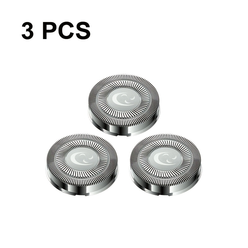 TEMU 3pcs Stainless Steel Blades For Rotary Electric Shavers - Detachable &