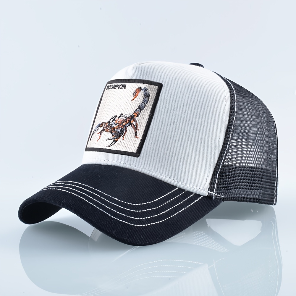 Women\'s Animal Embroidered Baseball Cap Black Gray Lightweight Casual Scorpion Cool Scorpion Baseball Cap Women Men Hats Adjustable Truck  main image 3