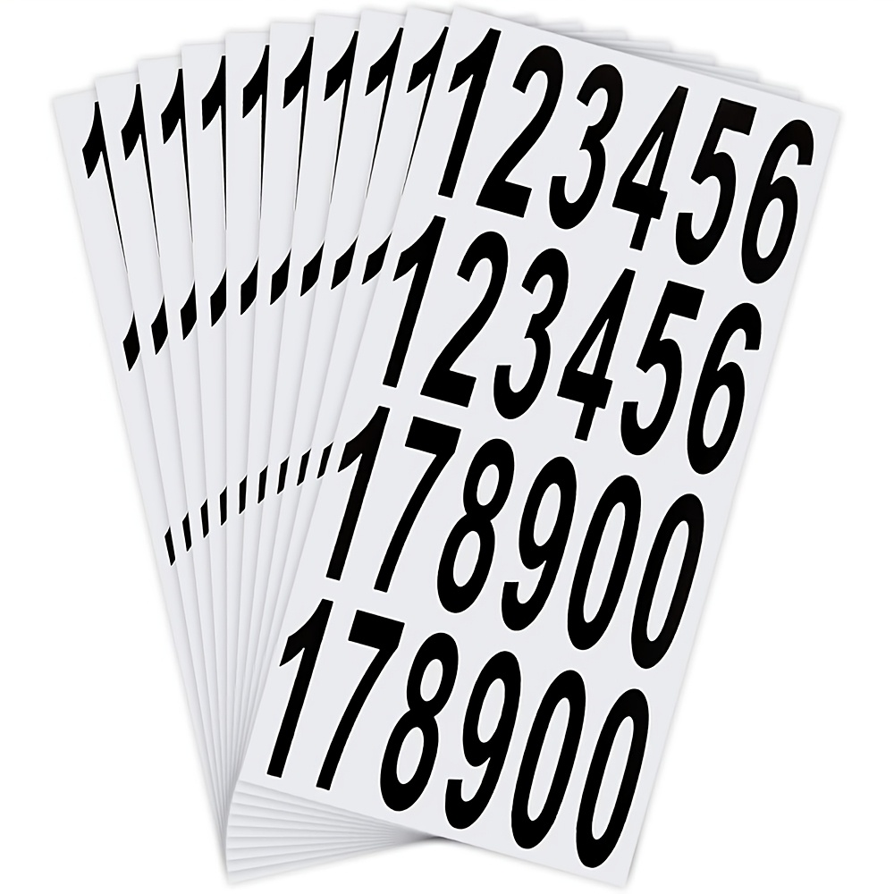 

120pcs Large 3-inch Self-adhesive Waterproof Vinyl Number Stickers For Mailboxes, Residential & Signs