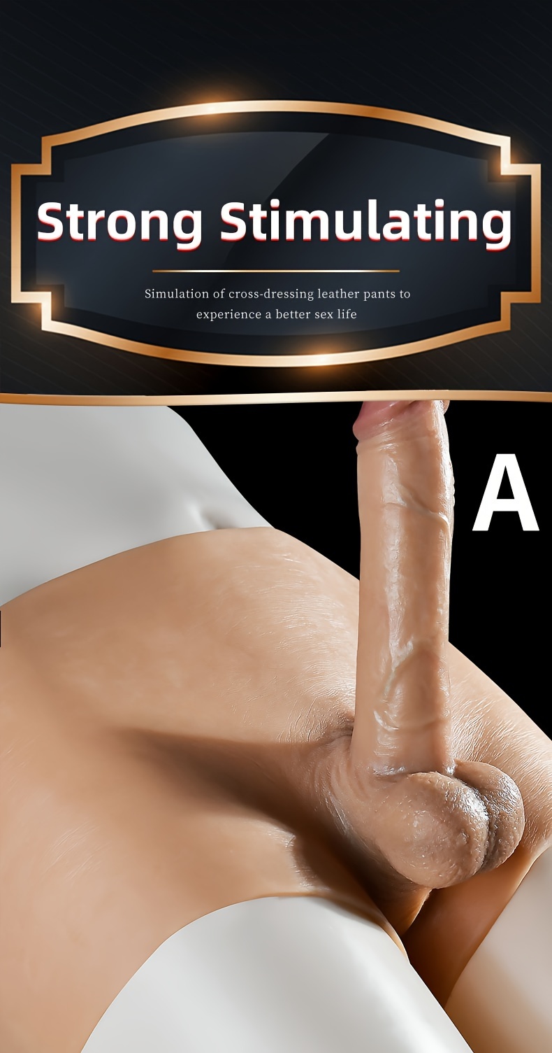 1pc Men's And Women's Piercing Pants, Silicone Integrated Piercing Pants, Hollow Solid Simulation Dildo, Fake Penis Panties, Men's And Women's Joint Pulling Pants, Chunky Simulation Dildo