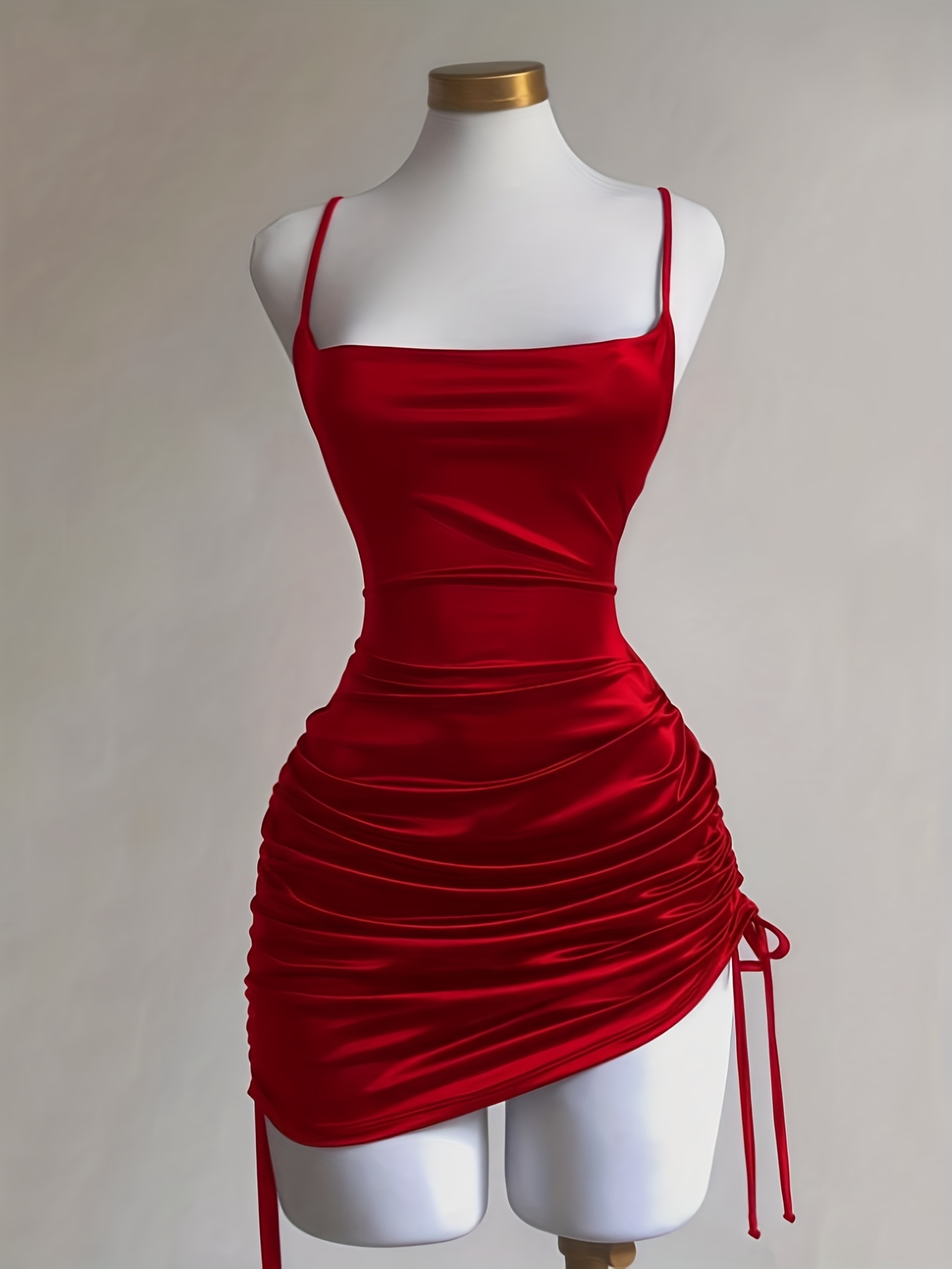womens new solid color lace up drawstring backless suspender dress fashionable and elegant for parties dates street style cocktail dresses bridesmaid dresses daily wear suitable for   Product details 17