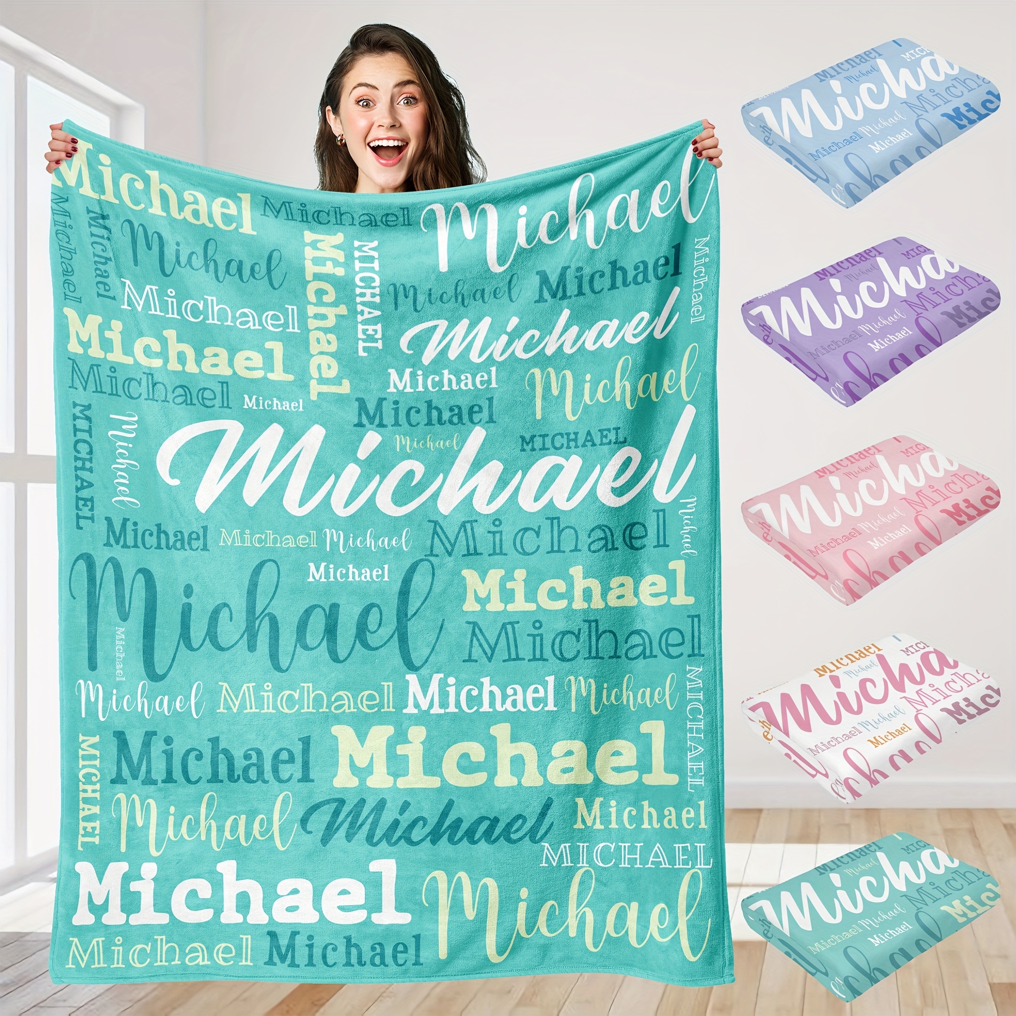 

Customizable Soft Flannel Blanket - Personalize , , Picnics & Travel , Square Shape