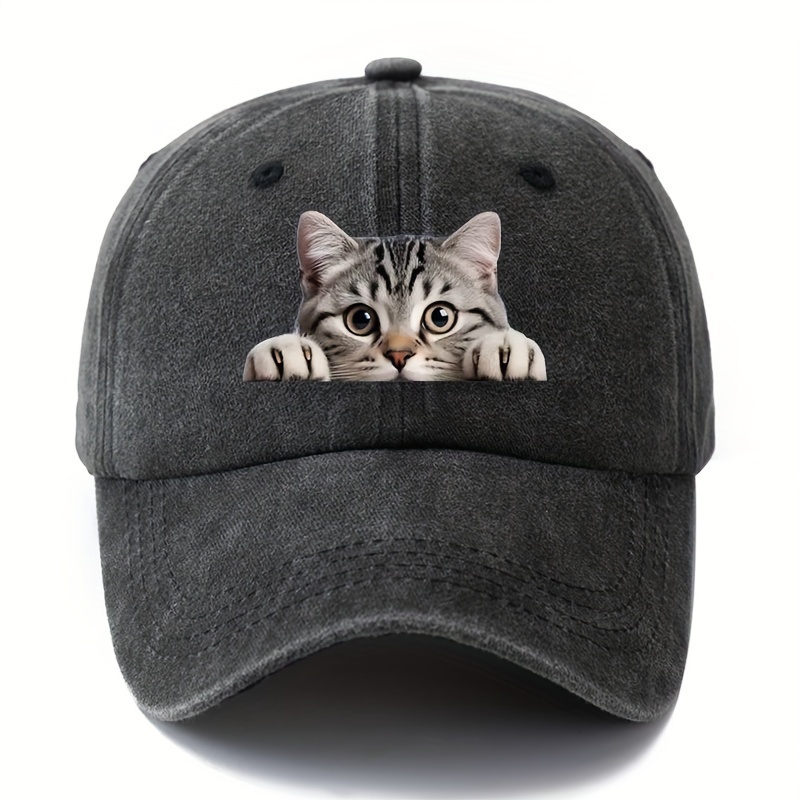 TEMU Adjustable Vintage Baseball Cap Featuring A Printed Cartoon , Perfect For Outdoor Activities Like Travel, Camping, And Fishing. A Must-have For