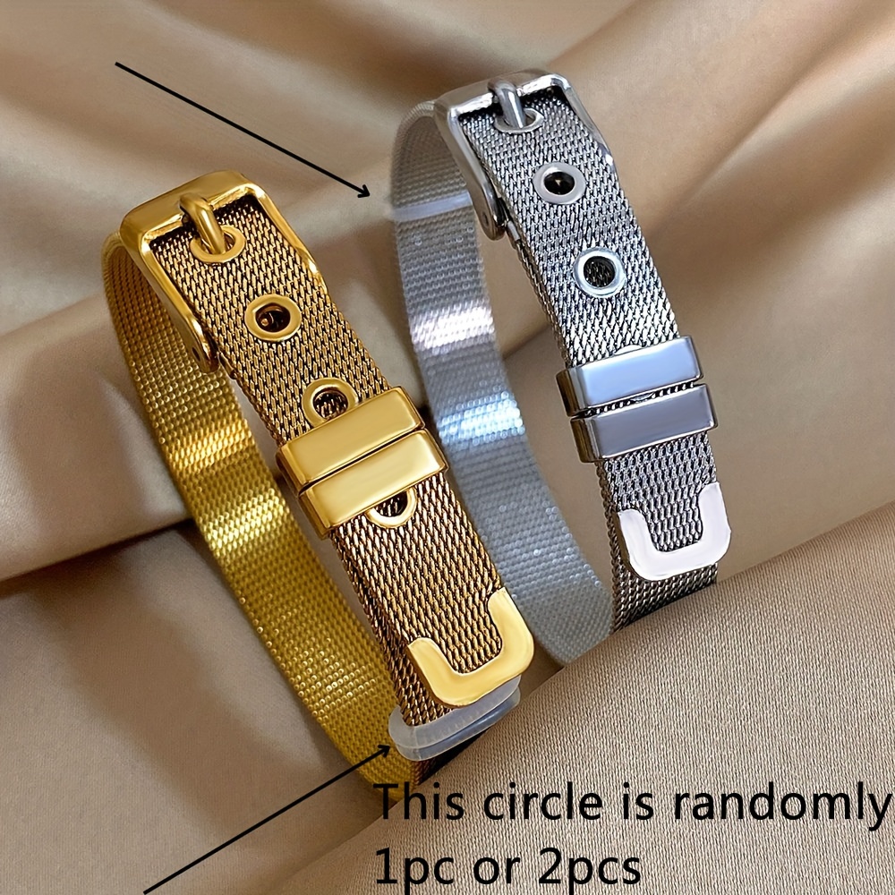 

1pc/2pcs Retro Steel Bracelet For Women Men- Stylish Jewelry Gifts For Friends