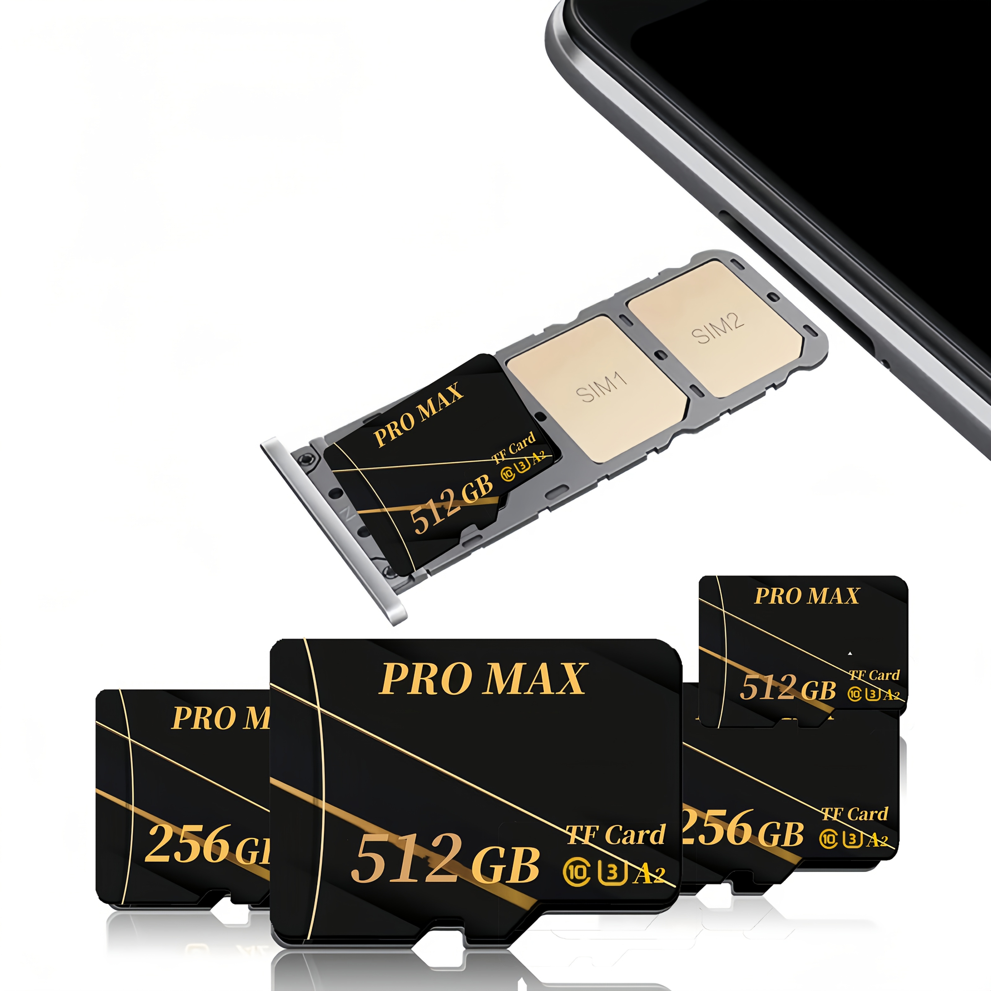 256GB/512GB Mini SD Memory Card with SD Adapter - High-Speed Data Transfer, Compatible with Cameras, Smartphones, PCs, Headphones, and Full HD Video & Photo Storage, Smartphone Storage, Compact Design, Durable Storage