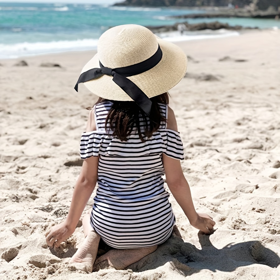 Fashion Baby Petal Brim Straw Woven Hat Sun Protection Lace - Temu Canada