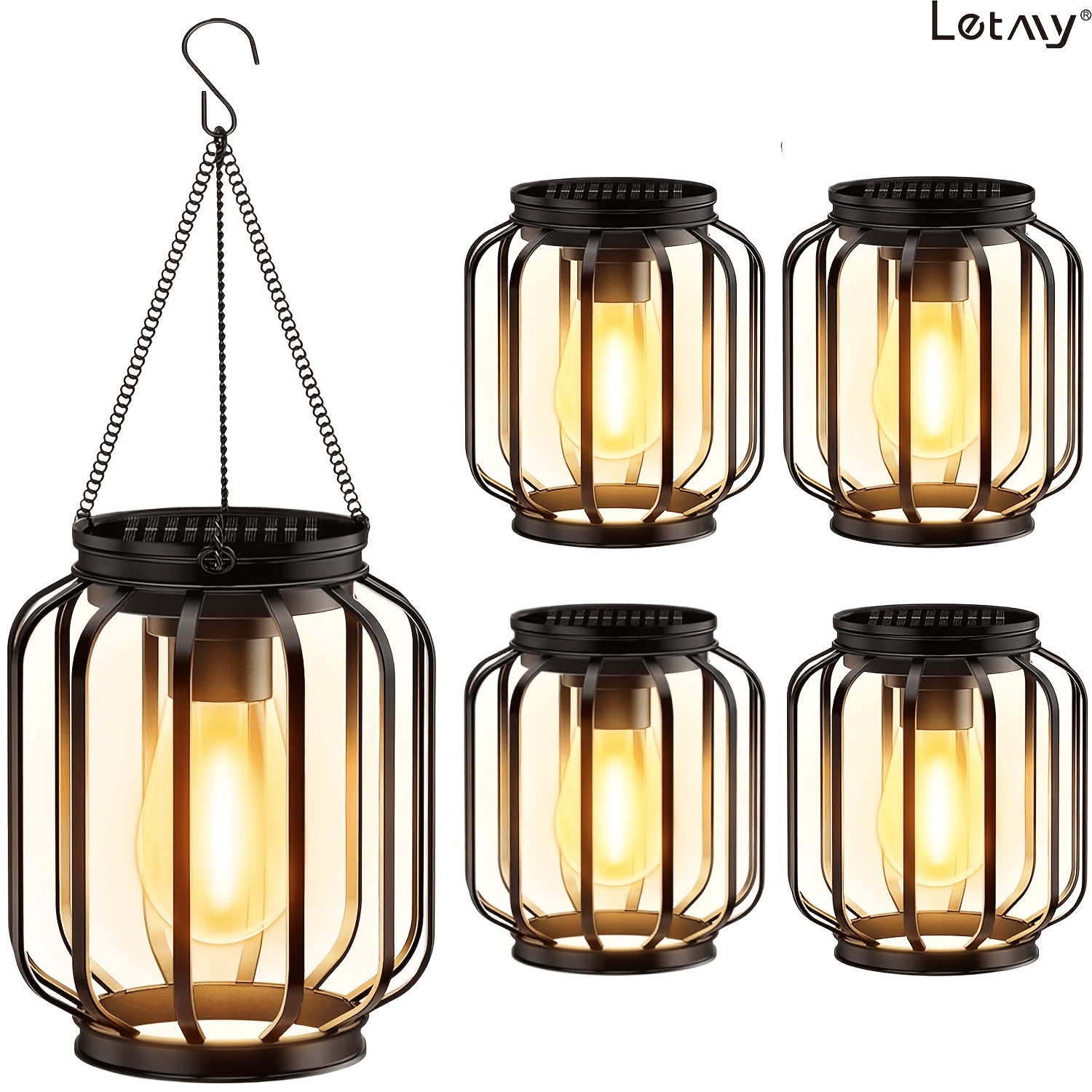 Temu – TEMU Solar Lanterns Outdoor Ipx5 Waterproof, Upgraded Bright Hanging Solar Lights Outdoor Lanterns Decorative, Auto Metal Hanging Lantern Lights For