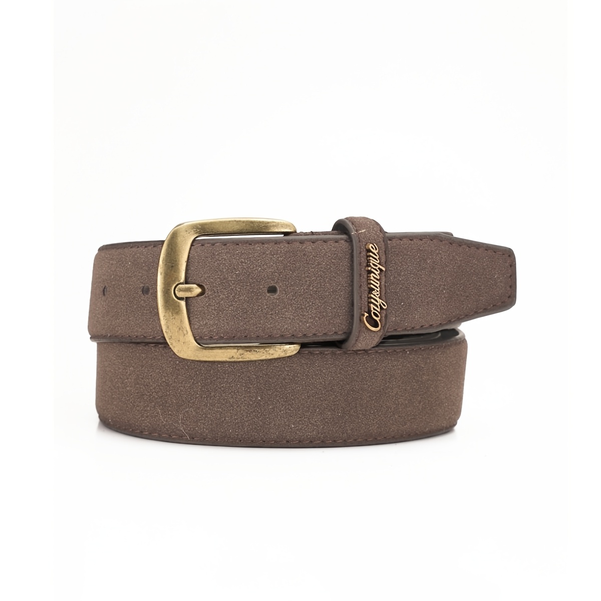 TEMU Cinturón unisex casual de PU con hebilla de pasador de aleación de estilo vintage para jeans, 1 pieza
