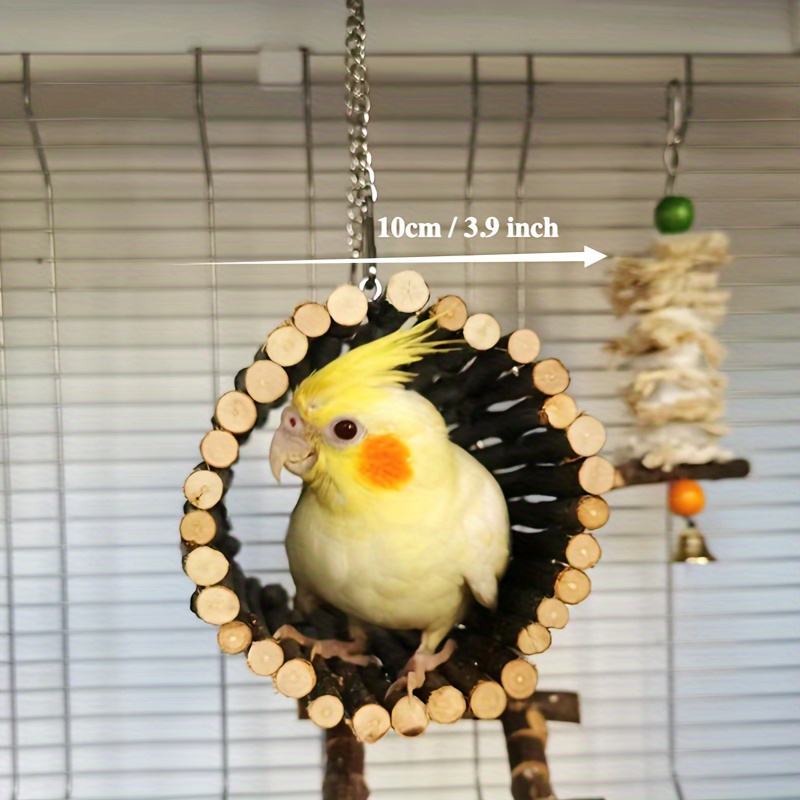 Image of 1pc Woven Perch Swing - Swing Toy For Small To Medium Parrots Such As Cockatiels And Peafowl Parakeets - A Chewable, Hide-and-seek, And Climbing Toy To Keep Birds