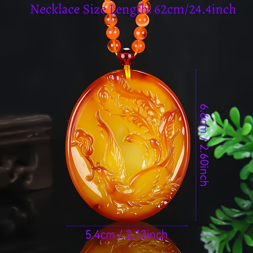 Women's Bohemian Rose Carved Pendant Necklace