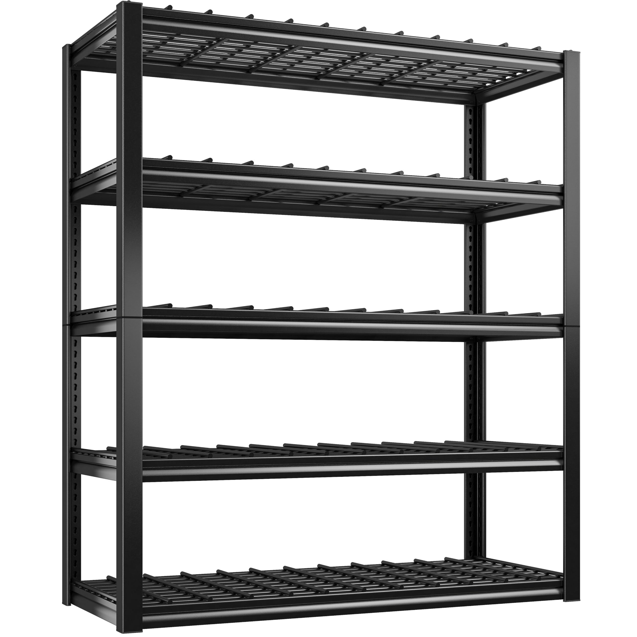 

2500lbs Garage Shelving 48" W Garage Storage Shelves Heavy Duty Shelving 5 Tier Adjustable Garage Shelves Metal Shelves For Garage Storage Rack Industrial Shelving, 48''w X 72''h X18''d