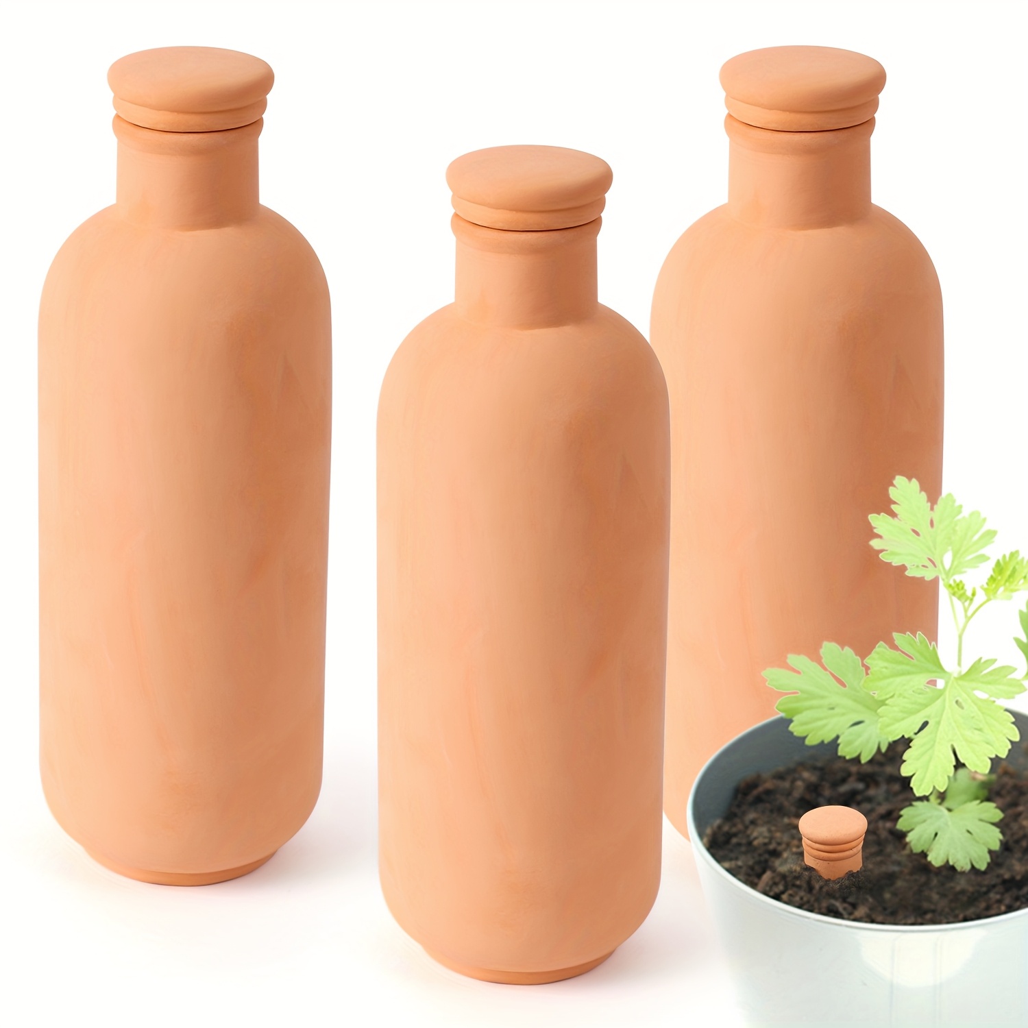12 Stück Selbstbewässernde Pflanzen-Stäbe Aus Terrakotta – Automatische Bewässerung Für Zimmer- & Gartenpflanzen