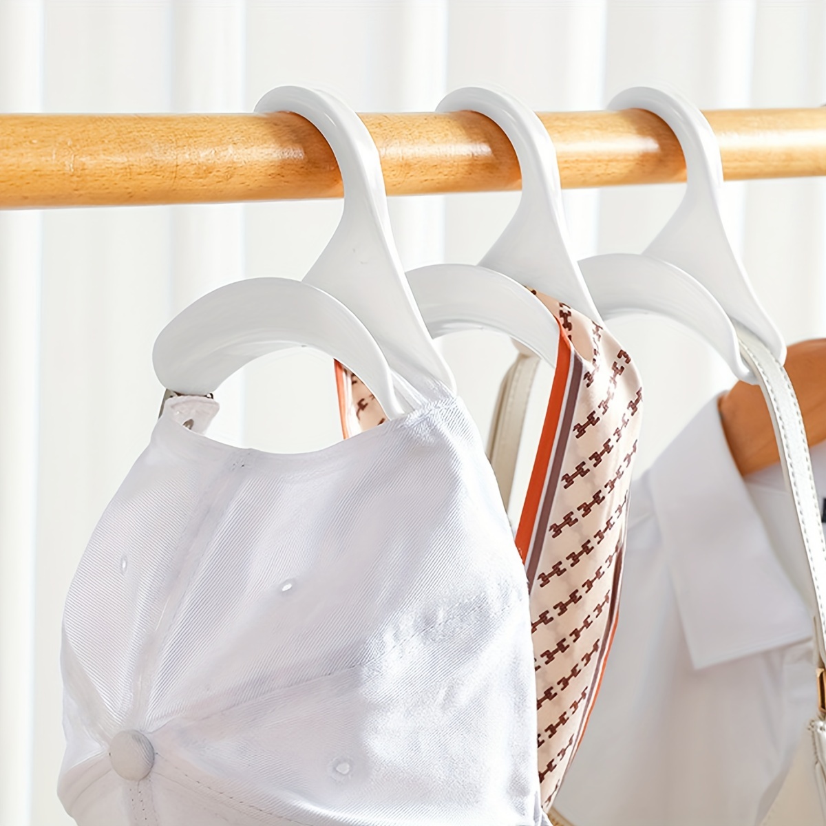 6pcs Purse Hanger Hook Bag Rack Holder - Handbag Hanger Organizer Storage -  Over The Closet Rod Hanger for Storing and Organizing Purses, Backpacks, Satchels, Crossovers, Handbags