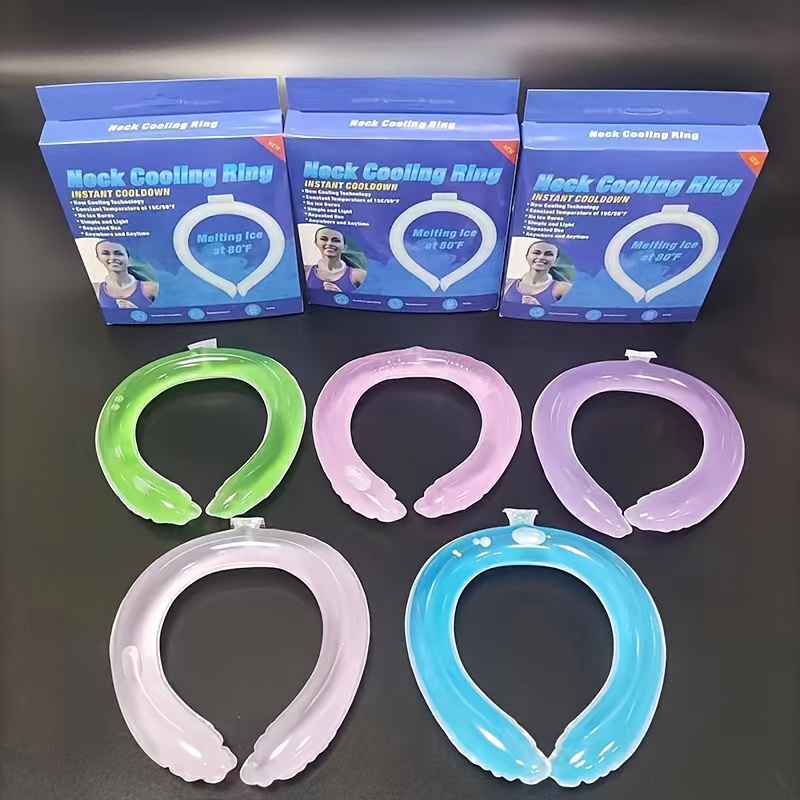 

5 Pcs Outdoor Party Cooling Decoration: Cooling Rings For Summer - Anti-heat Ice Neck Coolers For Outdoor Sports - No Battery Required
