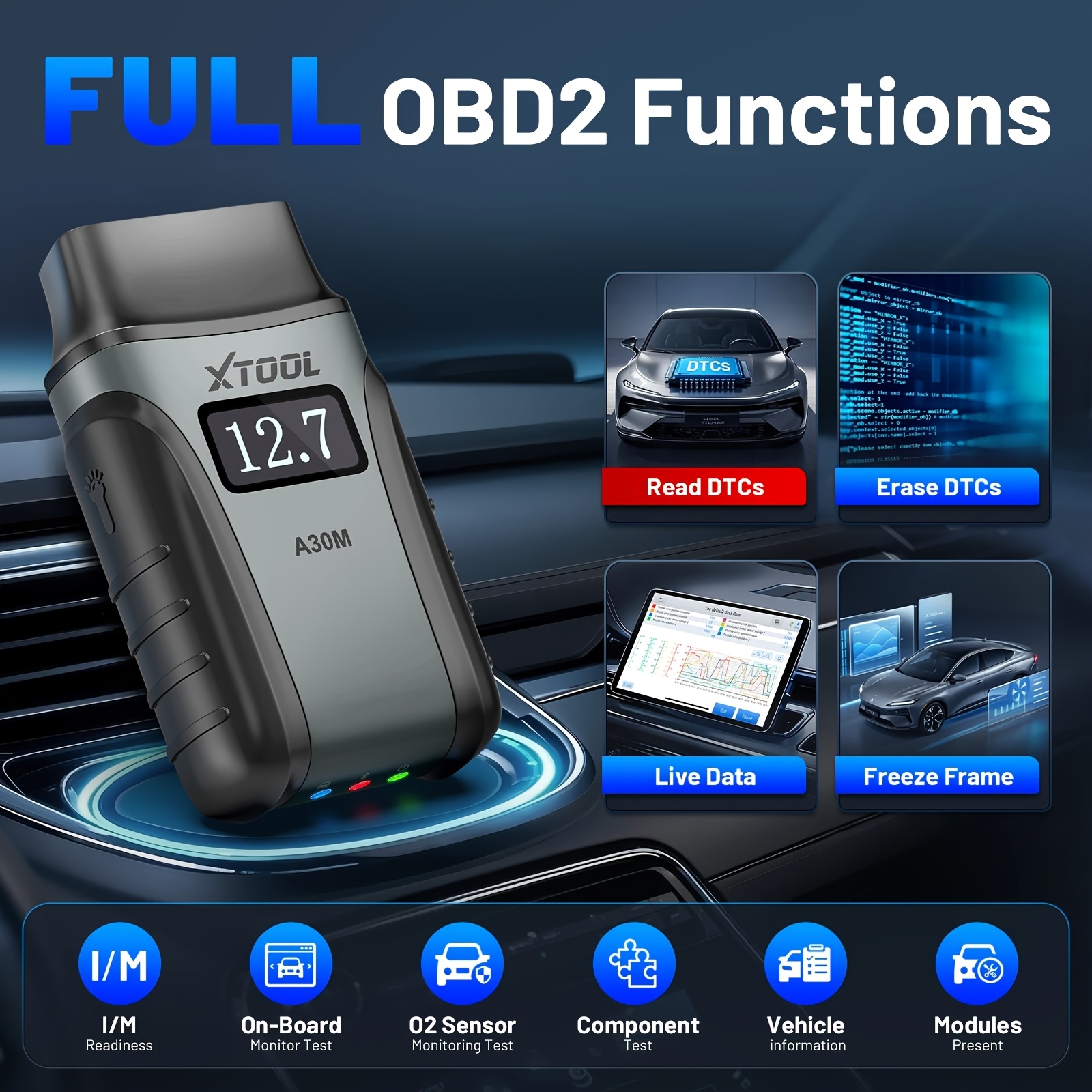 XTOOL Anyscan A30M V2.0 (2026) Wireless OBD2 Scanner, 26+ Reset Services, 22 Languages, Bidirectional Full System Diagnostic Tool, FCA, CAN FD Protocol & Lifetime Free Updates